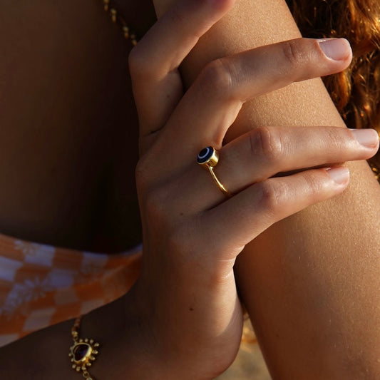 TO EASY EVIL EYE GOLD RING