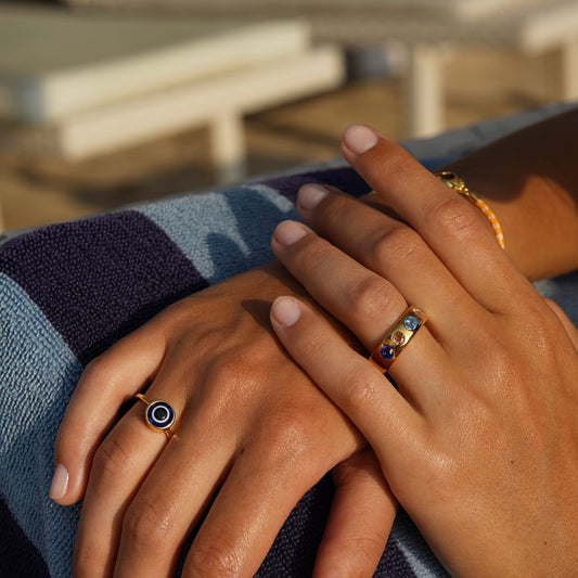 TO EASY EVIL EYE GOLD RING