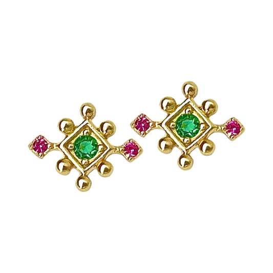 CRUZER STUD GOLD EARRINGS
