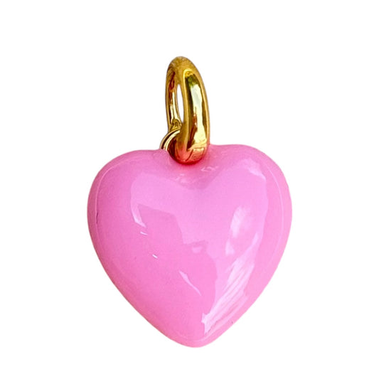 HOT POP PINK HEART CHARM