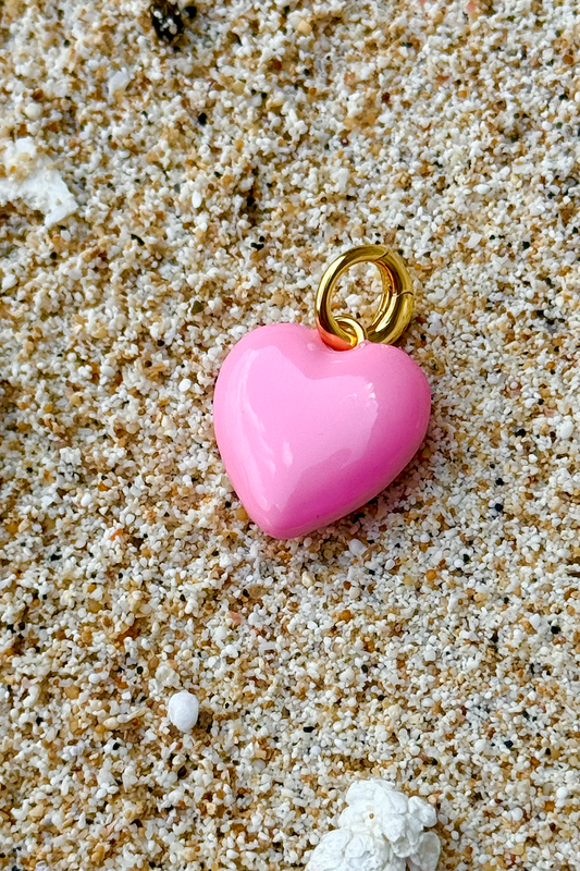 HOT POP PINK HEART CHARM