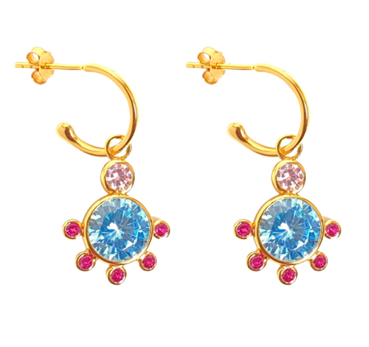 THE PARKER GOLD EARRINGS BLUE