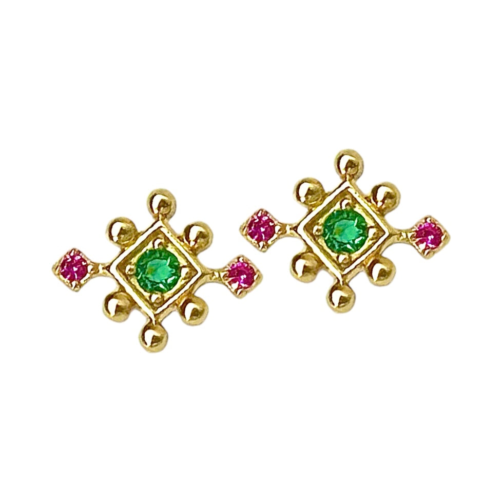CRUZER STUD GOLD EARRINGS
