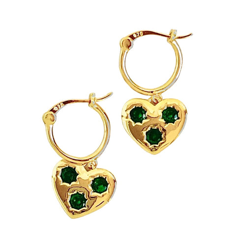 LOVE IS FOR YOU AND ME EARRINGS EMERALD