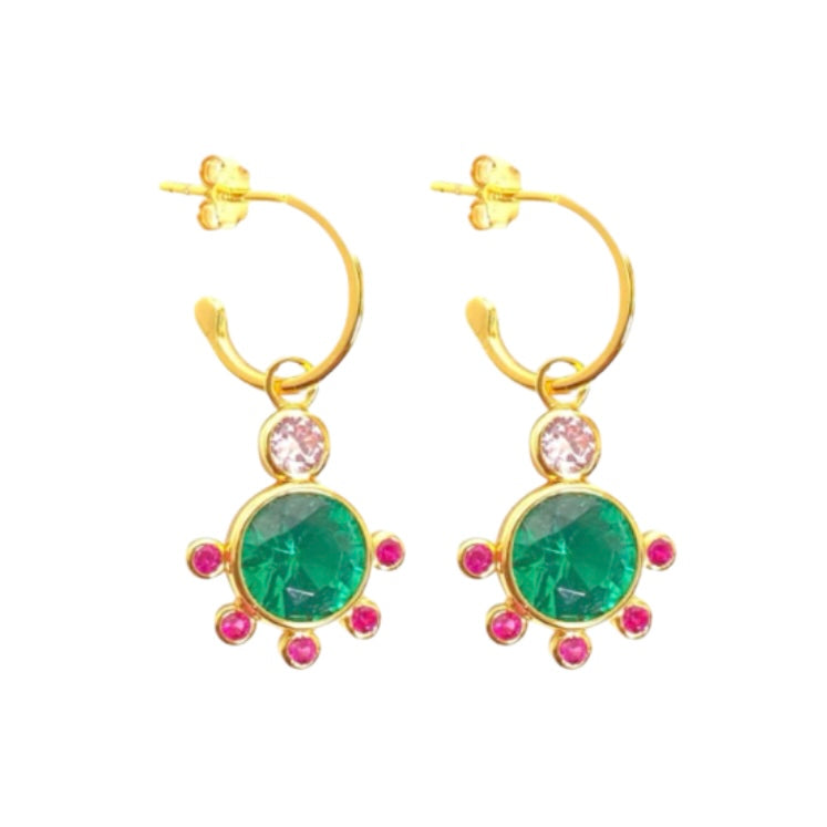 THE PARKER GOLD EARRINGS GREEN