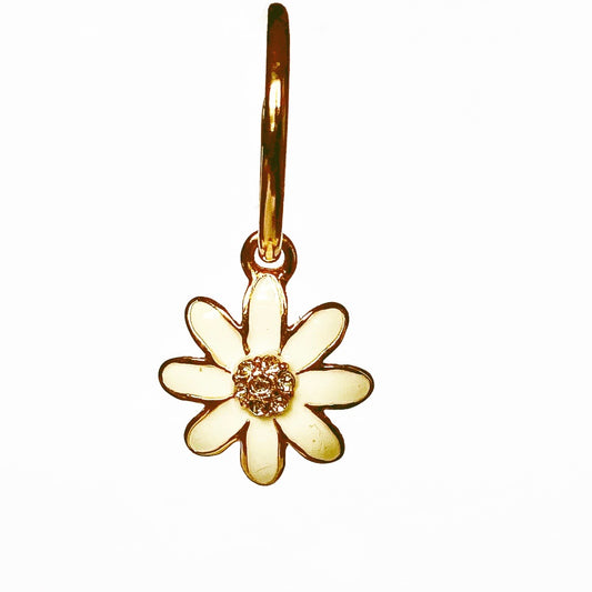 DAISY CHAIN HOOP GOLD EARRING