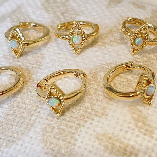 GOD'S EYE OPAL HUGGIE