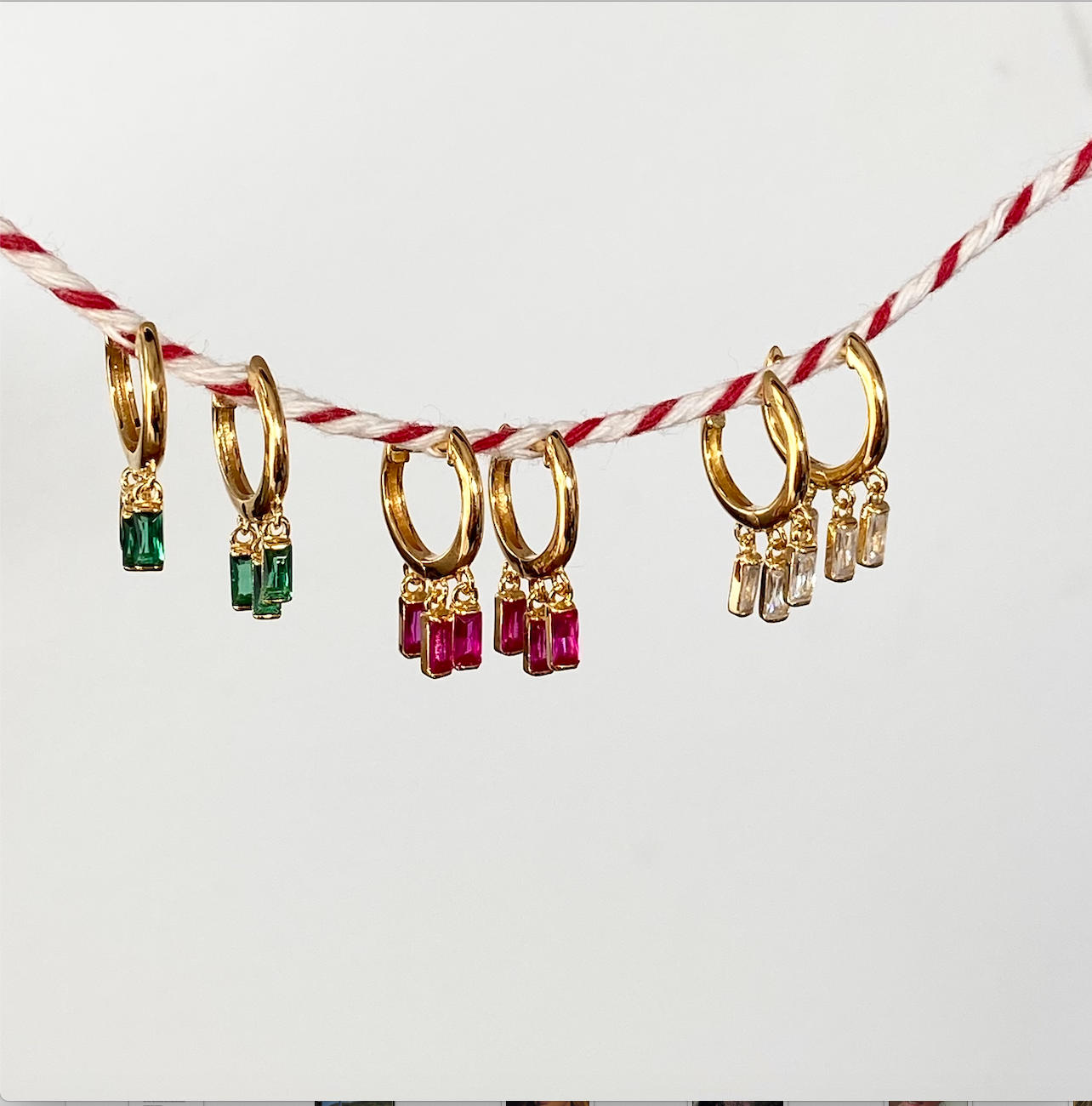 THREE SISTERS GOLD HUGGIE RUBY