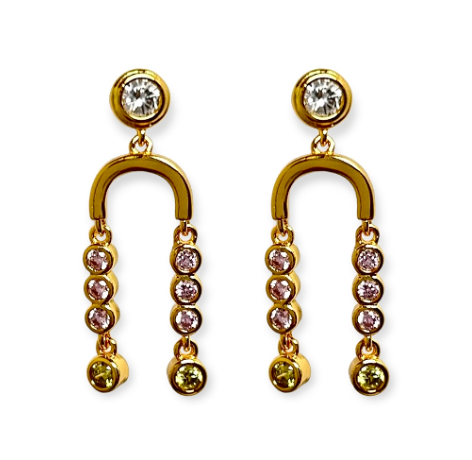 MIDNIGHT DANCER GOLD & CRYSTAL EARRINGS